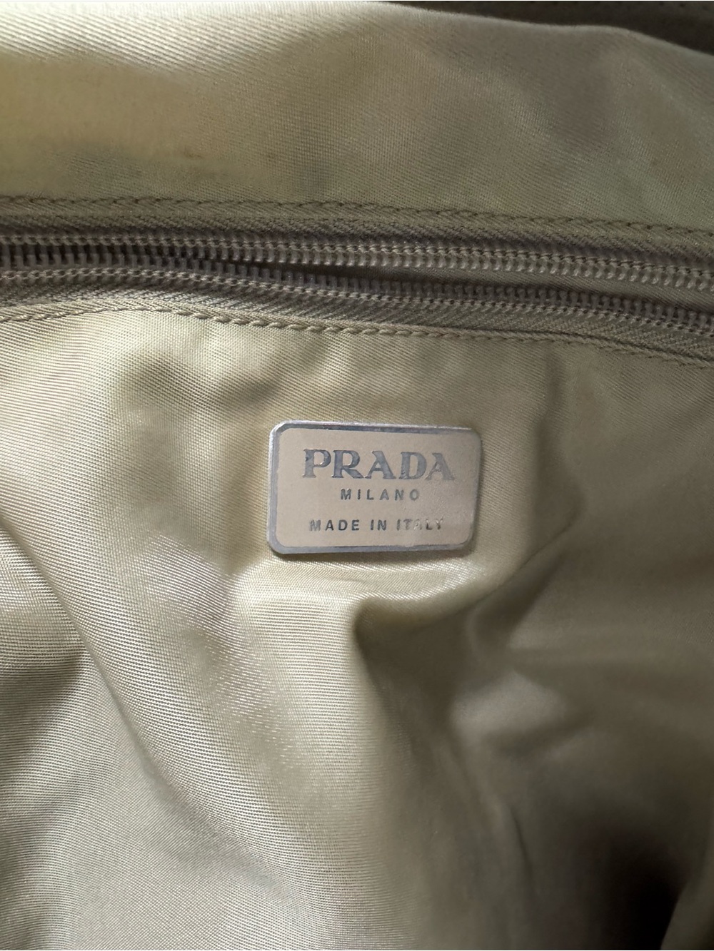 Prada Olive Nylon Tote with Clear Acrylic Handles - Picture 6 of 8